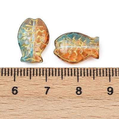 Electroplate and Golden Metal Enlaced Glass Beads EGLA-T029-01G-1