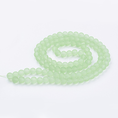Baking Paint Transparent Glass Bead Strands X-GLAA-S031-8mm-29-1