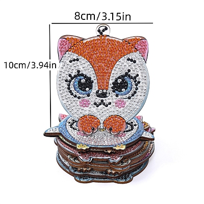 DIY 5D Diamond Painting Animal Theme Cup Mat Kits PW-WG91481-01-1