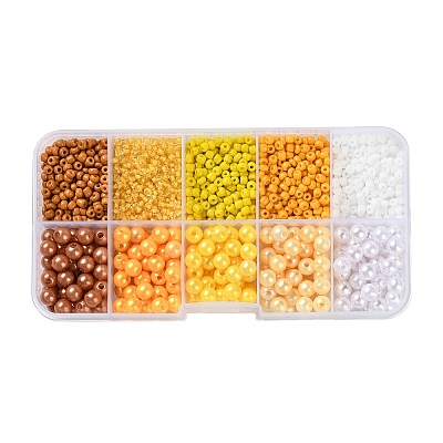 DIY 10 Grids ABS Plastic & Glass Seed Beads Jewelry Making Finding Beads Kits DIY-G119-01E-1
