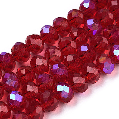 Electroplate Glass Beads Strands EGLA-A034-T6mm-L20-1