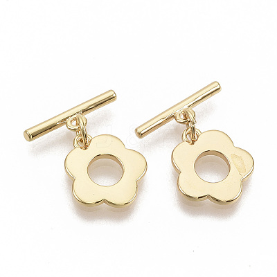 Brass Toggle Clasps KK-T051-23G-NF-1