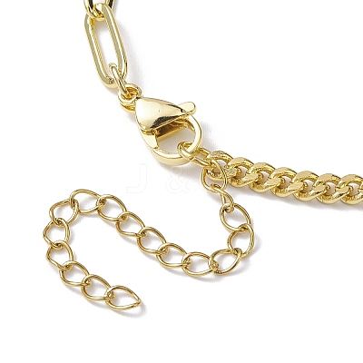 Brass Curb & Paperclip Chains Bracelet Making BJEW-JB10030-01-1