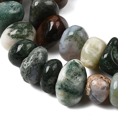 Natural Indian Agate Nuggets Beads Strands G-P091-35-1
