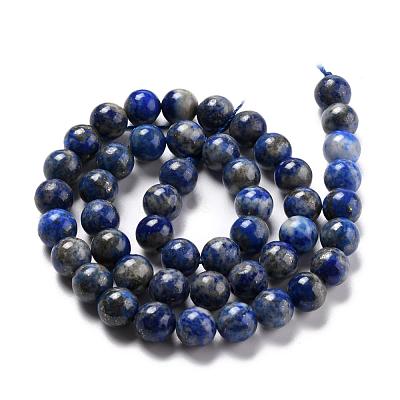 Natural Lapis Lazuli Round Bead Strands G-E262-01-8mm-1
