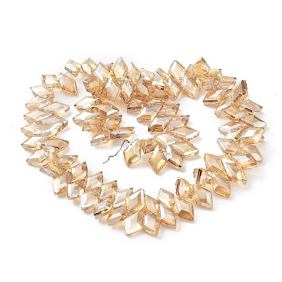 Electroplate Rhombus Glass Beads Strands EGLA-A036-12A-PL02-1