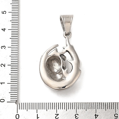 316L Stainless Steel Tibetan Style Rhinestone Pendants STAS-D096-01A-AS-1