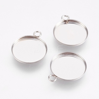 Tarnish Resistant 304 Stainless Steel Pendant Cabochon Settings STAS-I097-055-02P-1