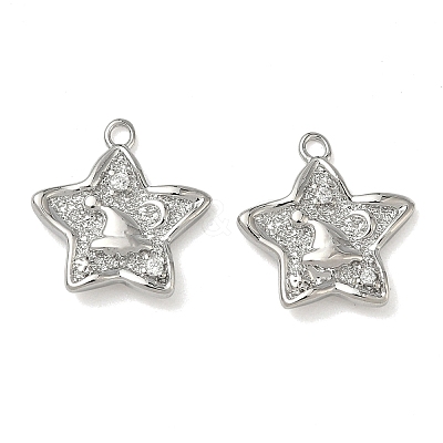 Christmas Brass Micro Pave Clear Cubic Zirconia Pendants KK-A280-03A-P-1