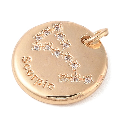 Brass with Clear Cubic Zirconia Pendants KK-N256-24H-G-1
