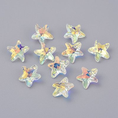 Faceted Glass Charms GLAA-H101-A-17-1