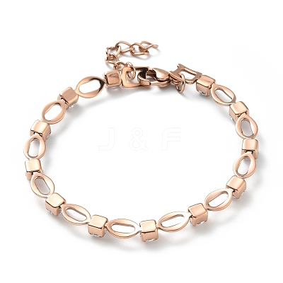 Crystal Cubic Zirconia Tennis Bracelet BJEW-E108-02RG-1