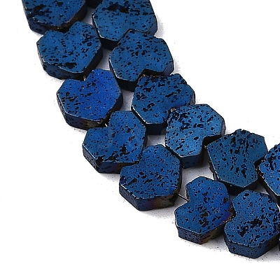 Electroplated Natural Lava Rock Beads Strands G-K388-04A-06-1