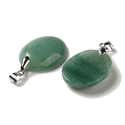 Natural Green Aventurine Pendants G-Z055-03P-02-1