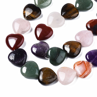 Natural Green Aventurine & Rose Quartz & Red Agate & Tiger Eye & Amethyst Beads Strands X-G-S364-096-1