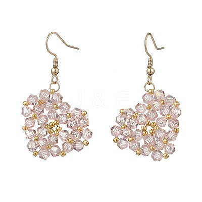 Heart Glass Dangle Earrings EJEW-MZ00639-01-1