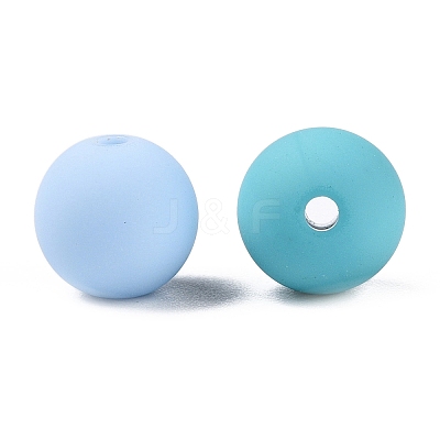 Rubberized Style Imitated Silicone Acrylic Beads MACR-T048-01C-12-1
