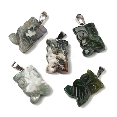 Natural Indian Agate Pendants G-B127-09P-07-1