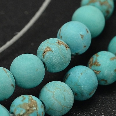 Natural Howlite Beads Strands TURQ-P027-6mm-18A-1