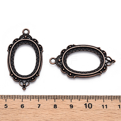 Zinc Alloy Link Cabochon Settings PALLOY-WH0001-35R-1