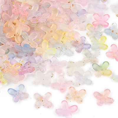 Metal Enlaced Acrylic Bead Caps OACR-G044-01A-1