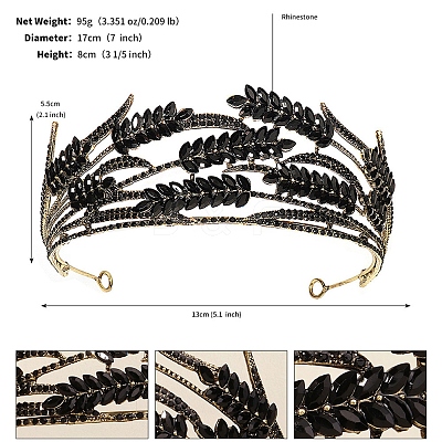 Alloy Rhinestone Hair Bands  for Woman Girls PW-WGA69DD-22-1