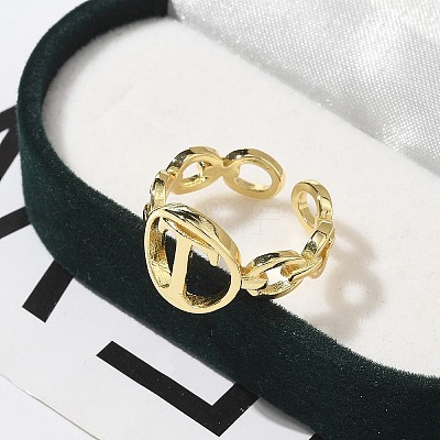 Brass Open Cuff Rings for Women RJEW-K289-01G-T-1