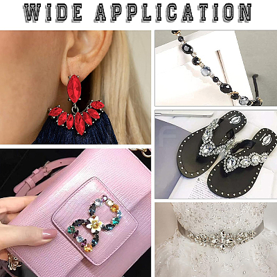 200Pcs 2 Style Acrylic Rhinestone Cabochons MACR-GF0001-03A-1