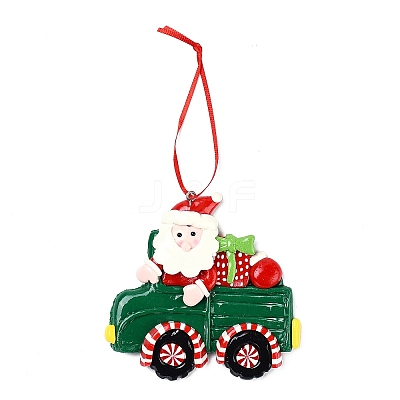 Christmas Car Handmade Polymer Clay Pendant Decorations HJEW-P017-03D-1