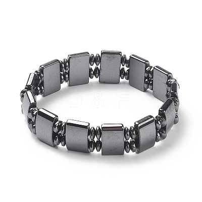 Fashionable Magnetic Synthetic Hematite Stretchy Bracelets BJEW-K007-04-1