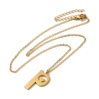 304 Stainless Steel Pendant Necklaces NJEW-H036-02G-P-1