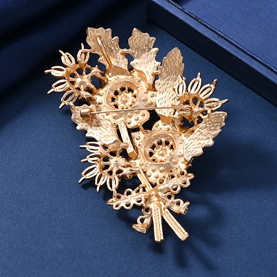 Malus Spectabilis Alloy Rhinestone Brooches for Backpack Clothes PW-WG79A77-01-1