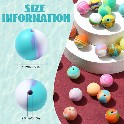 Round Silicone Focal Beads SIL-CJC0001-11A-1
