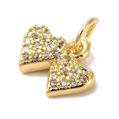 Rack Plating Brass & Clear Cubic Zirconia Pendants KK-L216-051G-1