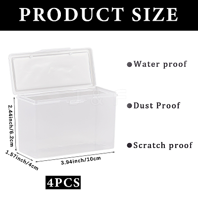 Plastic Card Storage Boxes with Hinged Lids CON-WH20010-06A-1