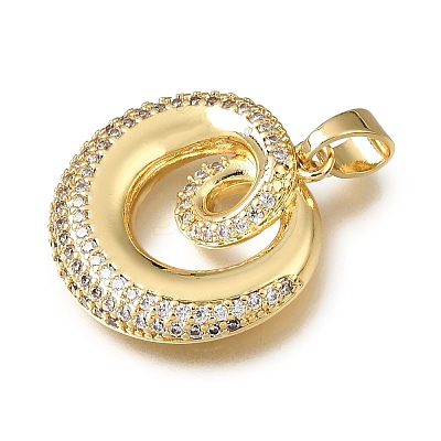 Brass Micro Pave Clear Cubic Zirconia Pendants LS-CU-CBA3569-01G-A-1