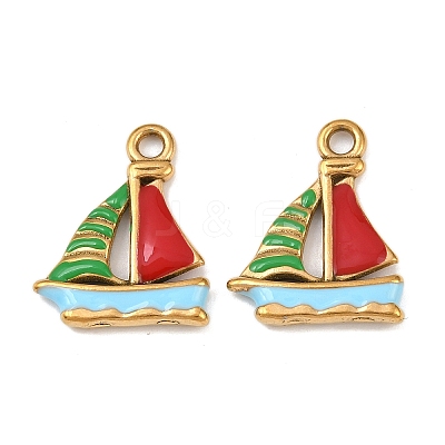 304 Stainless Steel Enamel Pendants STAS-C150-01N-1