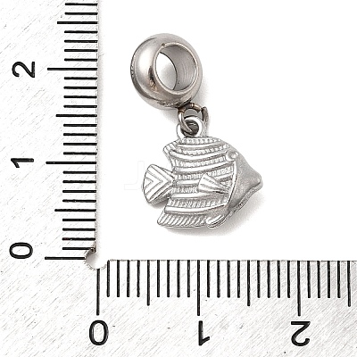 304 Stainless Steel Sea Animal European Dangle Charms STAS-D153-04B-P-1