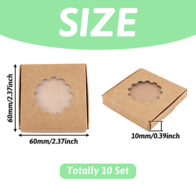 Square Kraft Paper Jewelry Storage Boxes CON-TAC0001-04A-1