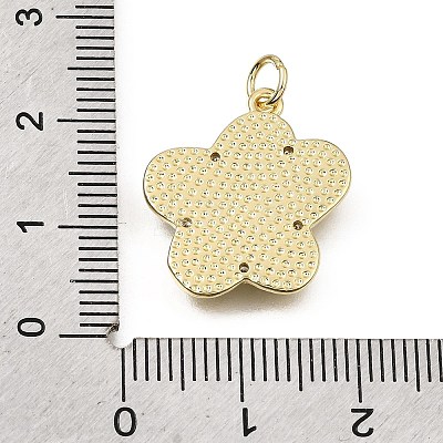 Brass Micro Pave Clear Cubic Zirconia Pendants CU-CBAF50C-08G-1