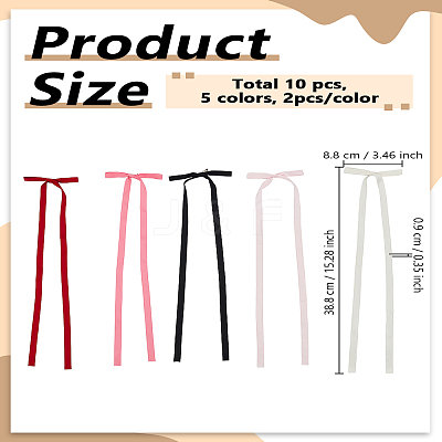 10Pcs 5 Colors Platinum Iron Alligator Hair Clips for Girls OHAR-LP0001-36-1