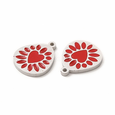 304 Stainless Steel Enamel Pendants STAS-F291-04P-01-1