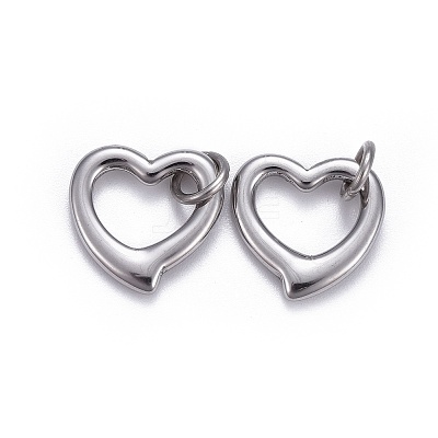 Non-Tarnish 304 Stainless Steel Open Heart Charms STAS-L218-14P-1