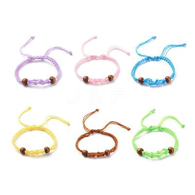 Adjustable Braided Nylon Cord Macrame Pouch Bracelet Making AJEW-JB01133-1