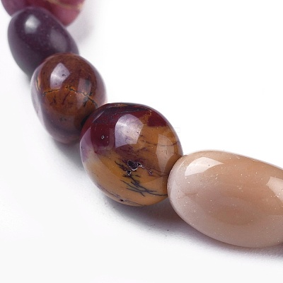 Natural Mookaite Bead Stretch Bracelets BJEW-K213-12-1