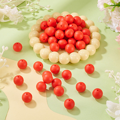 50Pcs Food Grade Eco-Friendly Silicone Beads SIL-TA0002-89C-1