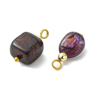 Natural Agate(Dyed & Heated) Tumbled Stone Pendants PALLOY-JF05540-02-1