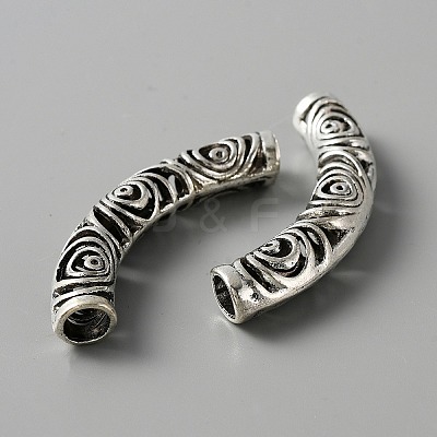 Tibetan Style Alloy Curved Tube Beads LS-FIND-TAC0014-37AS-1