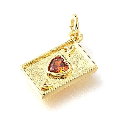 Brass Micro Pave Cubic Zirconia Pendants KK-V007-005G-04-1