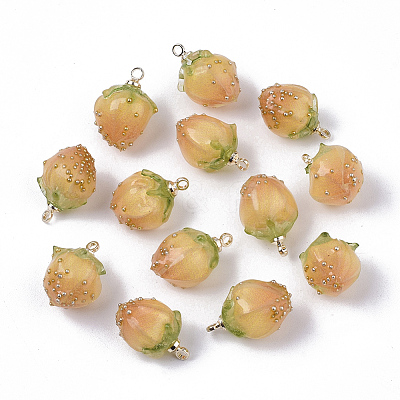 Handmade Epoxy Resin Flower Pendants X-KY-S163-103E-1